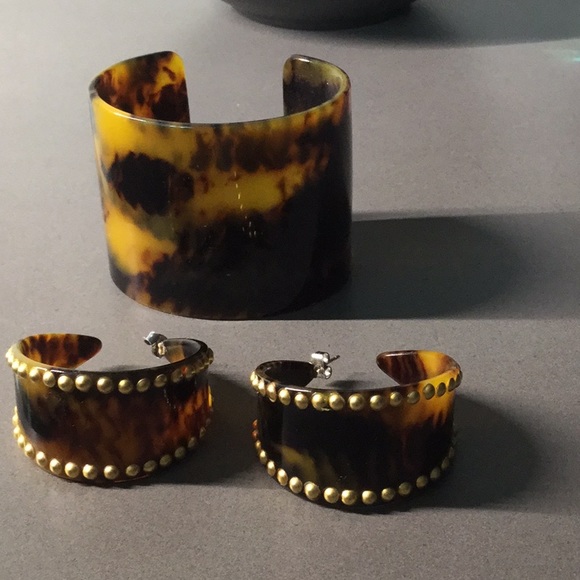 J. Crew Tortoise Style Cuff & Earrings LIKE NEW!!